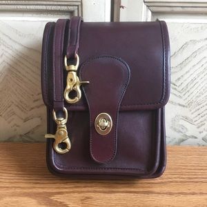 Vintage Coach NYC Small Shoulder Pouch-Burgundy